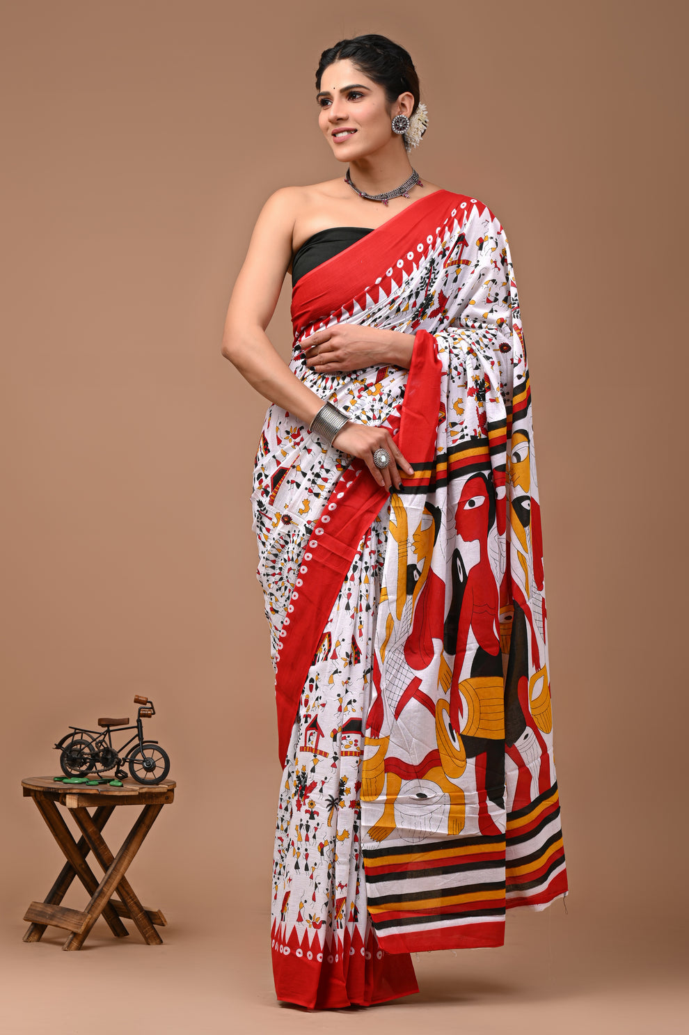 Printed Pure Cotton Mulmul Saree With Blouse