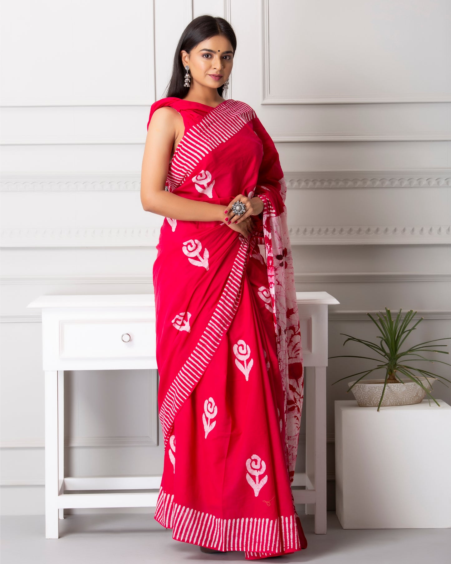 Printed Pure Cotton Mulmul Saree With Blouse