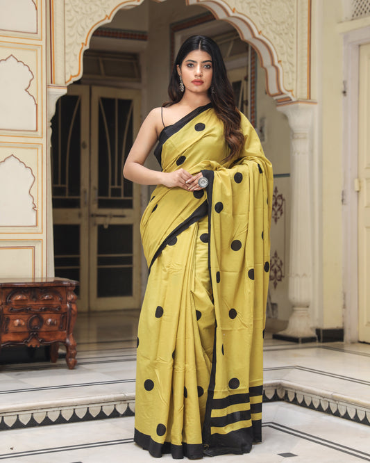 Printed Pure Cotton Mulmul Saree With Blouse