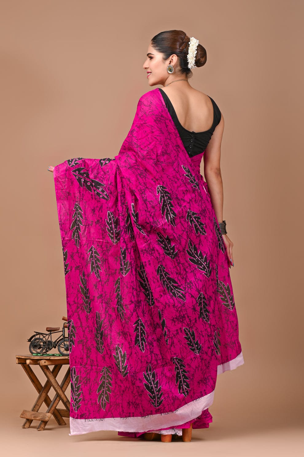 Printed Pure Cotton Mulmul Saree With Blouse